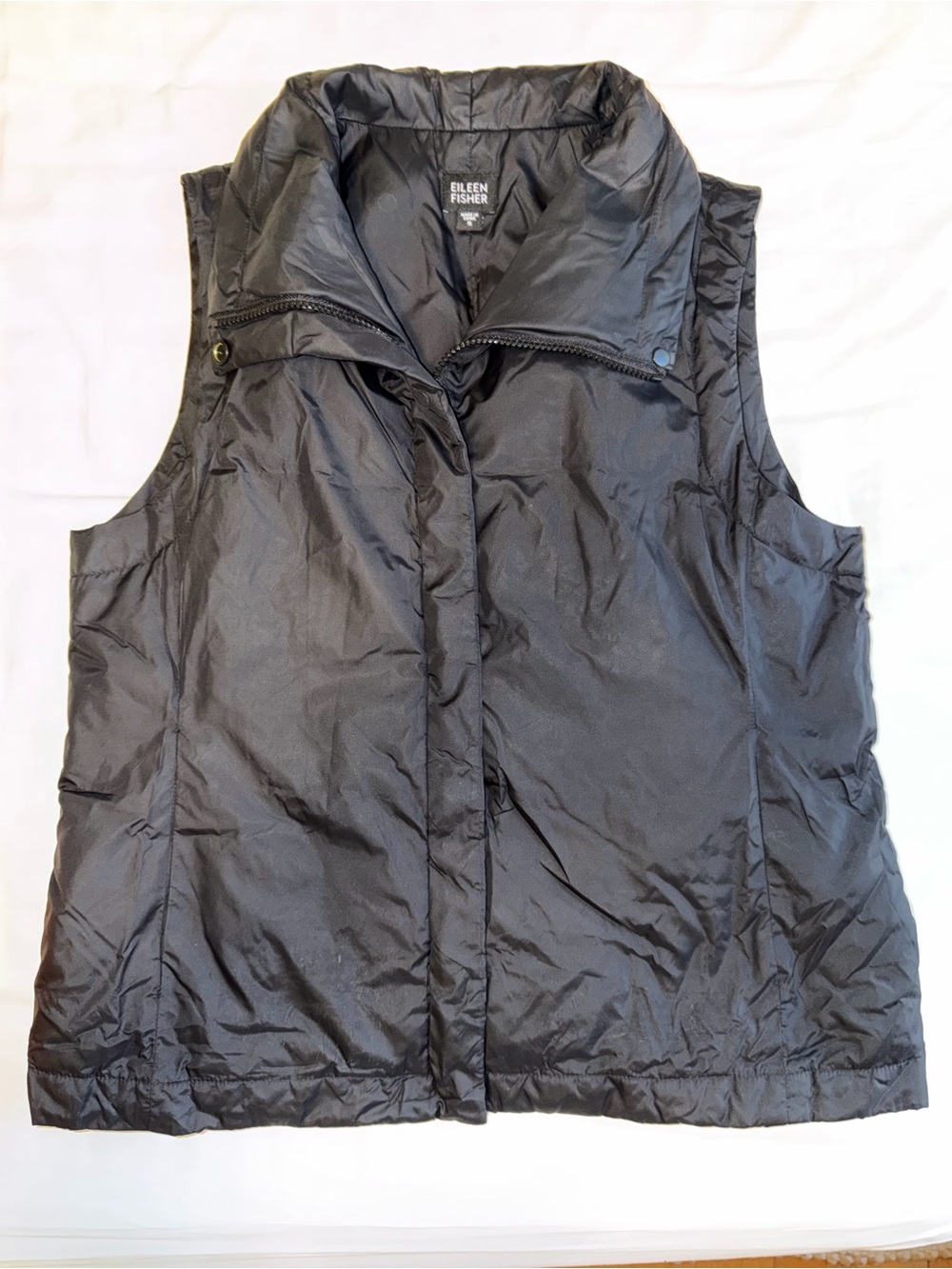 Eileen Fisher Black Quilted Puffer Vest